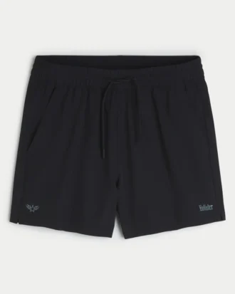 Actieve korte broek met logo halverwege het bovenbeen