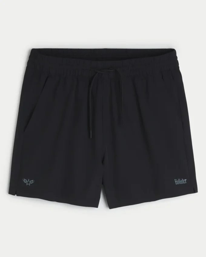 Actieve korte broek met logo halverwege het bovenbeen Actieve korte broek met logo halverwege het bovenbeen