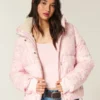 All-weather pufferjas met voering van imitatiebont