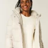 All-weather pufferjas met voering van imitatiebont