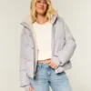 All-weather pufferjas met voering van imitatiebont