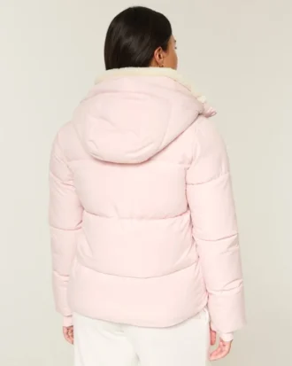 All-weather pufferjas met voering van imitatiebont