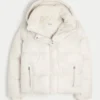 All-weather pufferjas met voering van imitatiebont