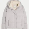 All-weather pufferjas met voering van imitatiebont
