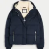 All-weather pufferjas met voering van imitatiebont