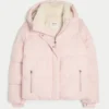 All-weather pufferjas met voering van imitatiebont