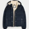 All-weather pufferjas met voering van imitatiebont