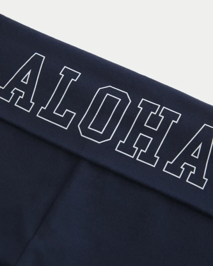Aloha grafische foldover broek met wijde pijpen