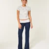 Always Cozy gebreide broek met omgeslagen taille en wijde pijpen
