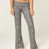 Always Cozy gebreide broek met omgeslagen taille en wijde pijpen