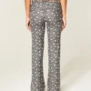 Always Cozy gebreide broek met omgeslagen taille en wijde pijpen