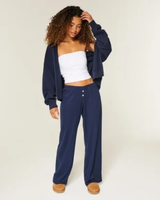 Always Cozy Pointelle boxershort met wijde pijpen