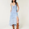 Asymmetrische halter maxi-jurk