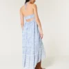 Asymmetrische halter maxi-jurk