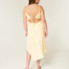 Asymmetrische midi-jurk met asymmetrische zoom