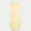 Asymmetrische midi-jurk met asymmetrische zoom