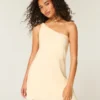 Asymmetrische mini-jurk van linnenmix