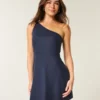 Asymmetrische mini-jurk van linnenmix