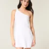 Asymmetrische mini-jurk van linnenmix