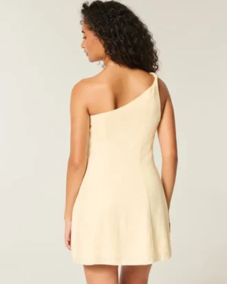 Asymmetrische mini-jurk van linnenmix