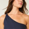 Asymmetrische mini-jurk van linnenmix