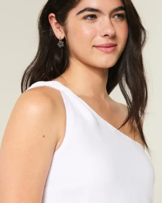 Asymmetrische mini-jurk van linnenmix
