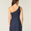 Asymmetrische mini-jurk van linnenmix