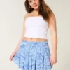 Asymmetrische mini-rok met gelaagde zoom