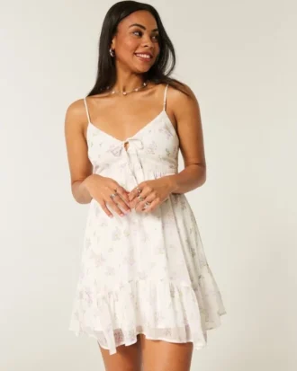 Asymmetrische zoom Chiffon mini-jurk