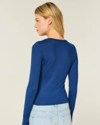 Baby-T-shirt met lange mouwen, naadloze stof en ronde hals