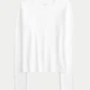 Baby-T-shirt met lange mouwen, naadloze stof en ronde hals