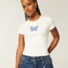 Baby-T-shirt met vlinderprint