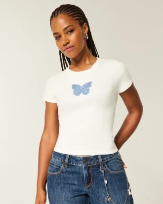 Baby-T-shirt met vlinderprint