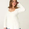 Babydoll met lange mouwen en vierkante hals Babydoll met lange mouwen en vierkante hals