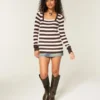 Babydoll met lange mouwen en vierkante hals Babydoll met lange mouwen en vierkante hals