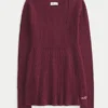 Babydoll met lange mouwen en vierkante hals Babydoll met lange mouwen en vierkante hals