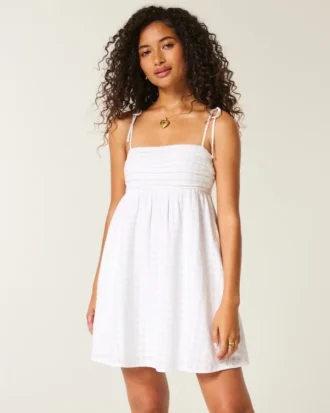 Babydoll mini-jurk met bandjes