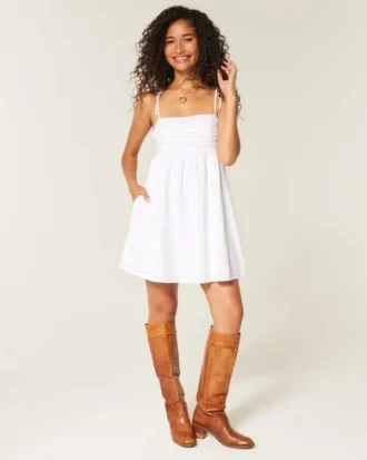 Babydoll mini-jurk met bandjes