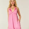 Babydoll-mini-jurk met touwversiering Babydoll-mini-jurk met touwversiering