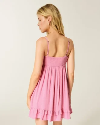 Babydoll-mini-jurk met touwversiering