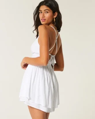 Babydoll-rompertje met open rug