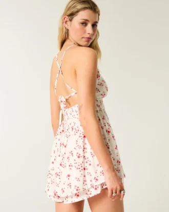 Babydoll-rompertje met open rug
