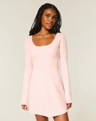 Babydoll-sweatermini-jurk met strik aan de achterkant
