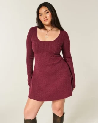 Babydoll-sweatermini-jurk met strik aan de achterkant