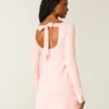 Babydoll-sweatermini-jurk met strik aan de achterkant