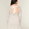 Babydoll-sweatermini-jurk met strik aan de achterkant