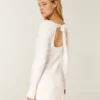 Babydoll-sweatermini-jurk met strik aan de achterkant