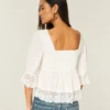 Babydoll-top met driekwart mouwen