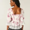 Babydoll-top met driekwart mouwen