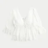 Babydoll-top met driekwart mouwen